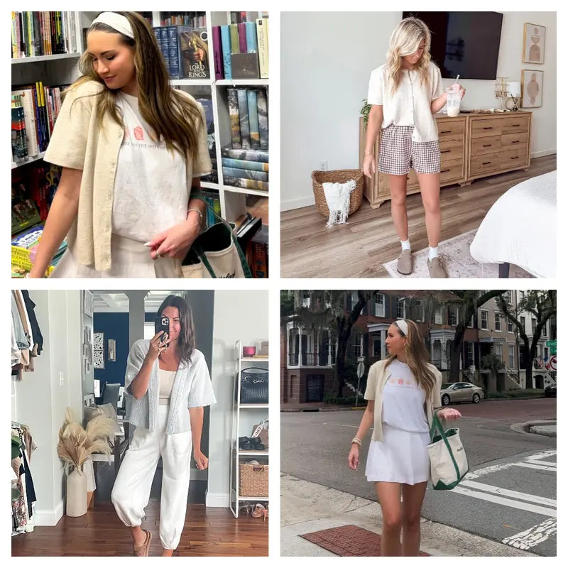 Tanming Women's Short Sleeve Cardigan Sweater - Crew Neck, Soft Ribbed Knitting Fabric, Button-Down, Fitted, Lightweight Breathable Clothes for Casual Office, Spring Summer Layering Cover Up (Women's Tops) #SpringStatements