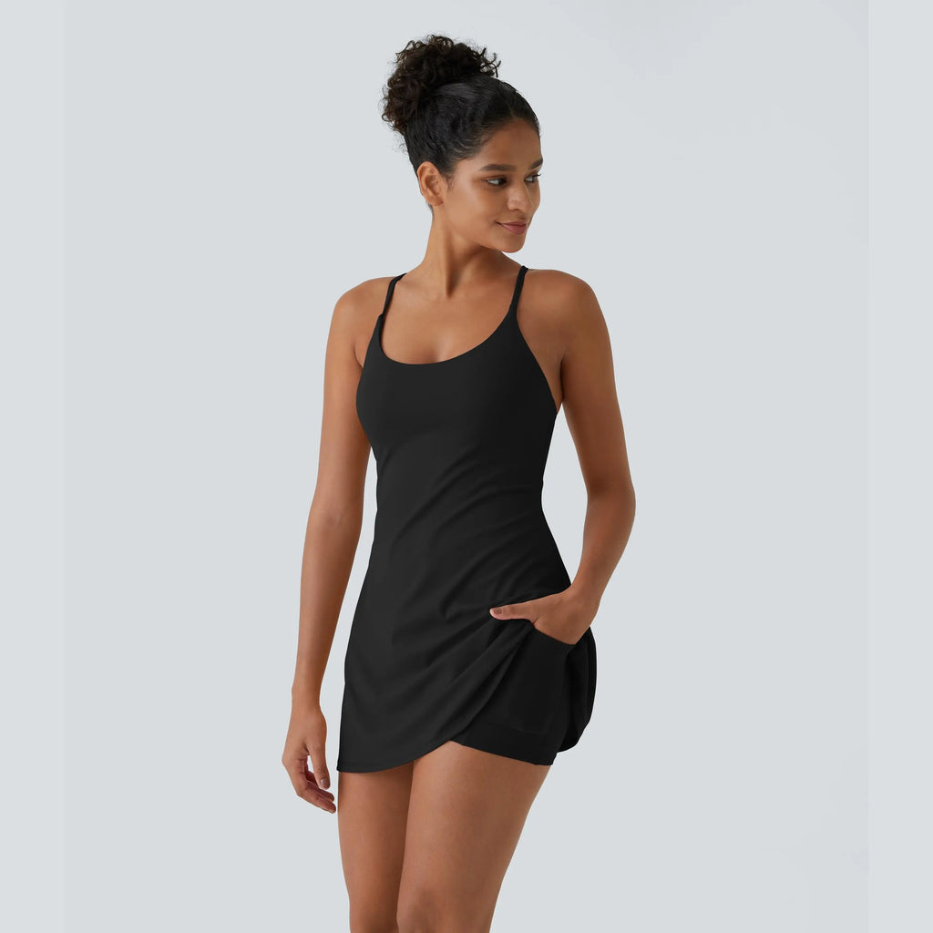 Halara Softlyzero Plüsch rückenfreies Active-Kleid – Easy Peezy, Frühlingskleider, Tanzkleider für Damen #SwimWeek