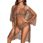 Avidlove Women's Alluring 3-Piece Lingerie Collection Brassiere and Brief Set featuring Lace Wrap Robe Sleepwear Sheer Night Dress Perfect for Special Occasions and Regular Wear summerwins