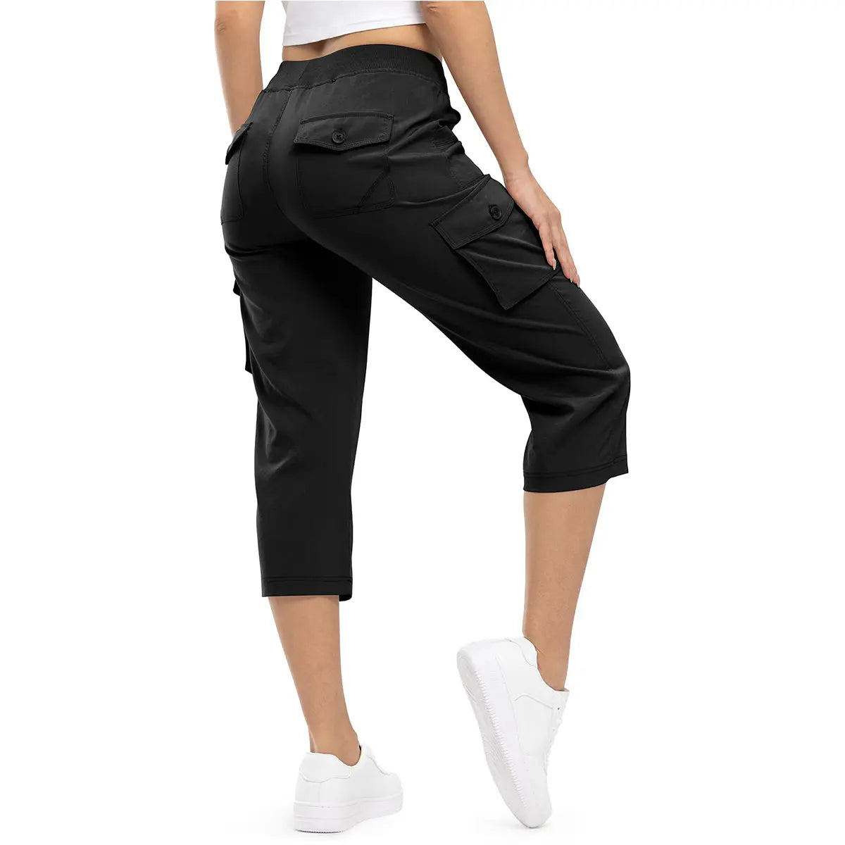 YSENTO Damen Leichte Capri-Wanderhose 6 Taschen Schnelltrocknende Cargo Outdoor Reise Lose Shorts BEQUEME MÜTTER ÜBER 30 【Große Größen, S-XXXXL】 Trainingshose Sportoutfit #Muttertag #sommergewinnt #draussen