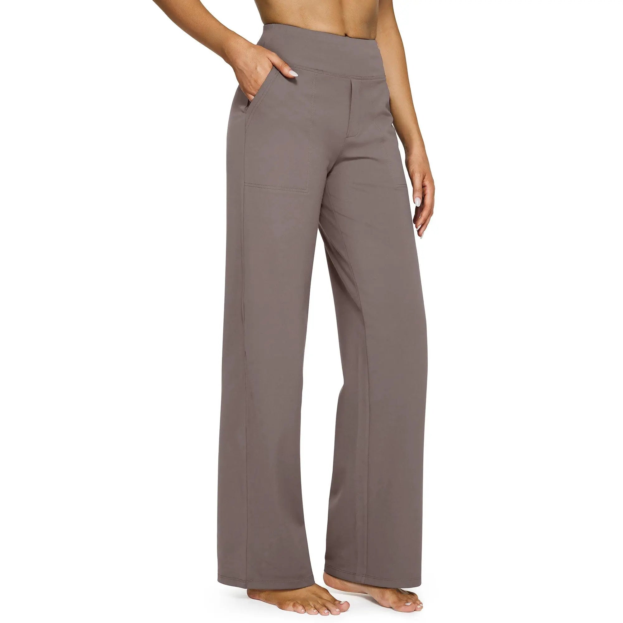 FreeG4 Loose High-Waist Business Casual Pants Yoga Pants Women Wide Leg Pants with Pockets Comfortable Athletic Sweatpants