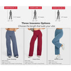 BRIA RICH Women‘s Casual Pants - High Waisted Loose-Fitting Wide Leg Yoga Pants - Comfortable & Elastic Soft Pants with Stretchy Material - Straight Leg Hem