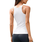 Women Workout Tank Tops with Built in Bra Basic Ribbed Tank Top Crew Neck Racerback Athletic Camisole Seamless summerwins