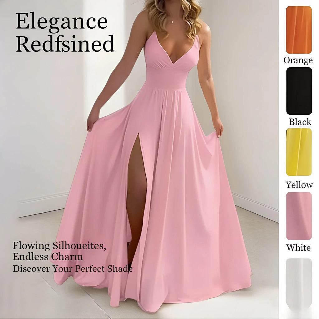 2026 spring new women's clothing, European and American cross-border suspender dress, fashionable and sexy split-ended solid color dress Sports and Outdoors
