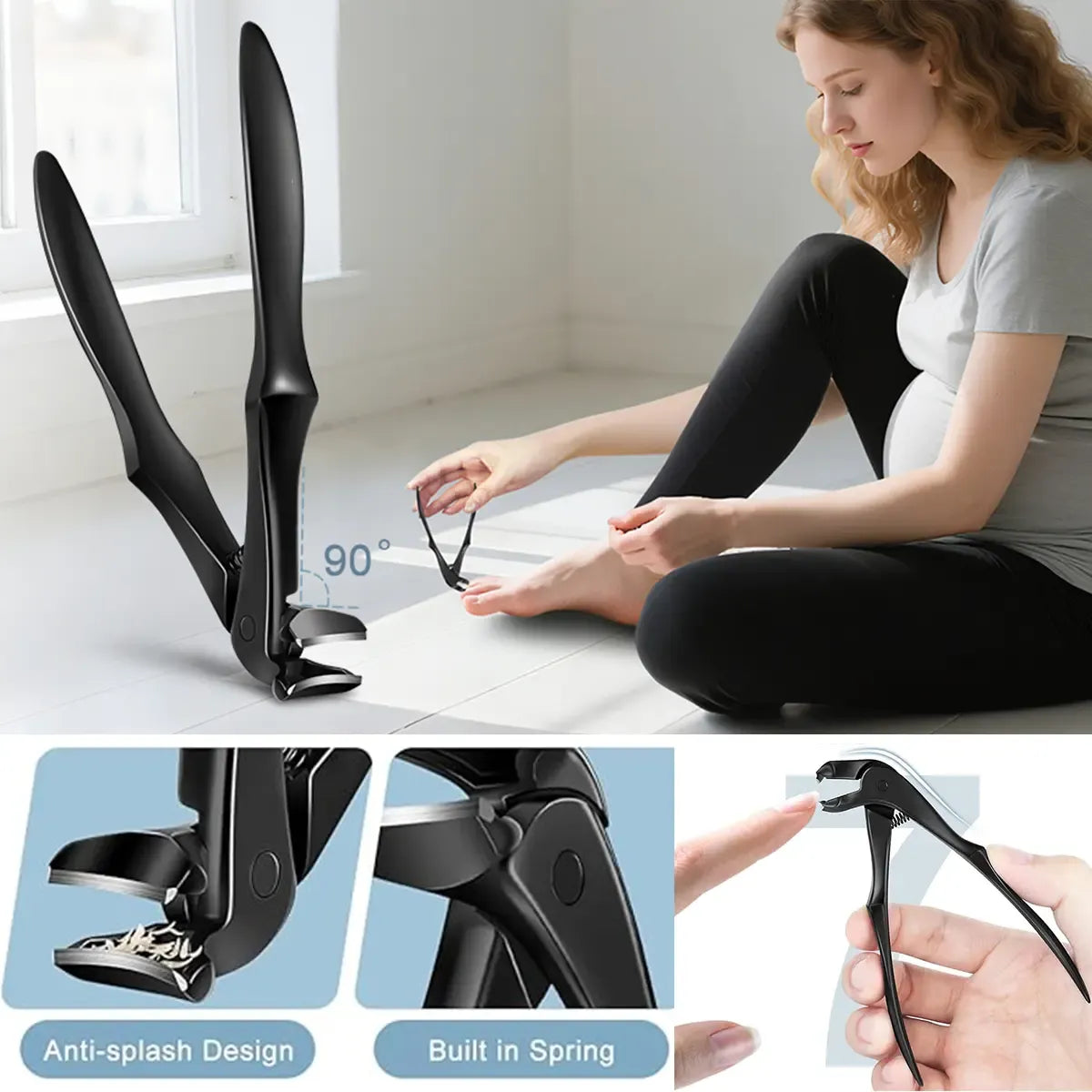 Extra-long handle nail clippers, enhanced model, suitable for thick and hard nails