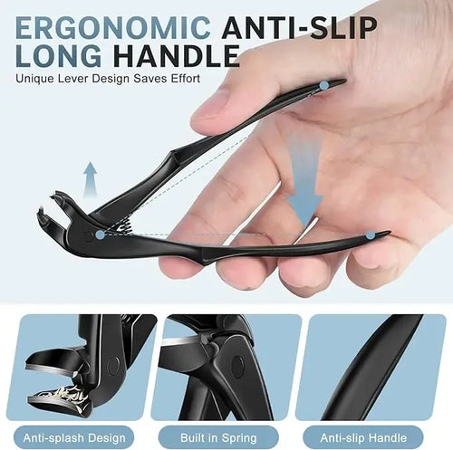 Extra-lange Nagelknipser mit langem Griff, verbessertes Modell, geeignet für dicke und harte Nägel