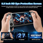 X9 Retro Handheld Game Console with 5.5-inch HD IPS Eye-Protection Screen, Retro Gaming Console with TXT E-Book, Linux System, TV Output, 6200+ Games, External Gamepad, Music, 2000mAh Handheld Console