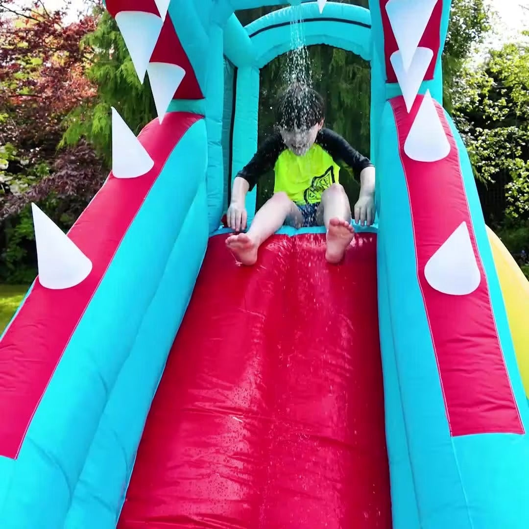 Happy Dinosaur Water Park Bouncy Castle with Slide
