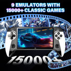 X9 Retro Handheld Game Console with 5.5-inch HD IPS Eye-Protection Screen, Retro Gaming Console with TXT E-Book, Linux System, TV Output, 6200+ Games, External Gamepad, Music, 2000mAh Handheld Console