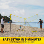 Vivere CROSSNET 4 Square Outdoor Volleyball Game Net Set with Ball