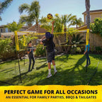 Vivere CROSSNET 4 Square Outdoor Volleyball Game Net Set with Ball