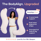 Mellow Sleep | BodyAlign+ Pillow - Full Body Ergonomic Support Pillow for Back, Belly, Hips & Legs, Cooling Side Sleeper Pillow for Pregnancy, Maternity & Body Pain Relief