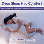 Mellow Sleep | BodyAlign+ Pillow - Full Body Ergonomic Support Pillow for Back, Belly, Hips & Legs, Cooling Side Sleeper Pillow for Pregnancy, Maternity & Body Pain Relief
