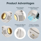 Portable Silent Mini Bladeless Electric Fan,Adjustable 3-speed Suspended Waist Fans,Phone Cooling Fan,Personal Fan,Rotating BodyFan Suitable for Outdoor Travel