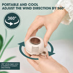 Portable Silent Mini Bladeless Electric Fan,Adjustable 3-speed Suspended Waist Fans,Phone Cooling Fan,Personal Fan,Rotating BodyFan Suitable for Outdoor Travel