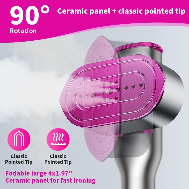 Dr.Flash Garment Steamer for Clothes, Portable Travel Clothing Steamer Iron, 7 Mode with LED Display, 5s Fast Heating, 90° Swivel Handle