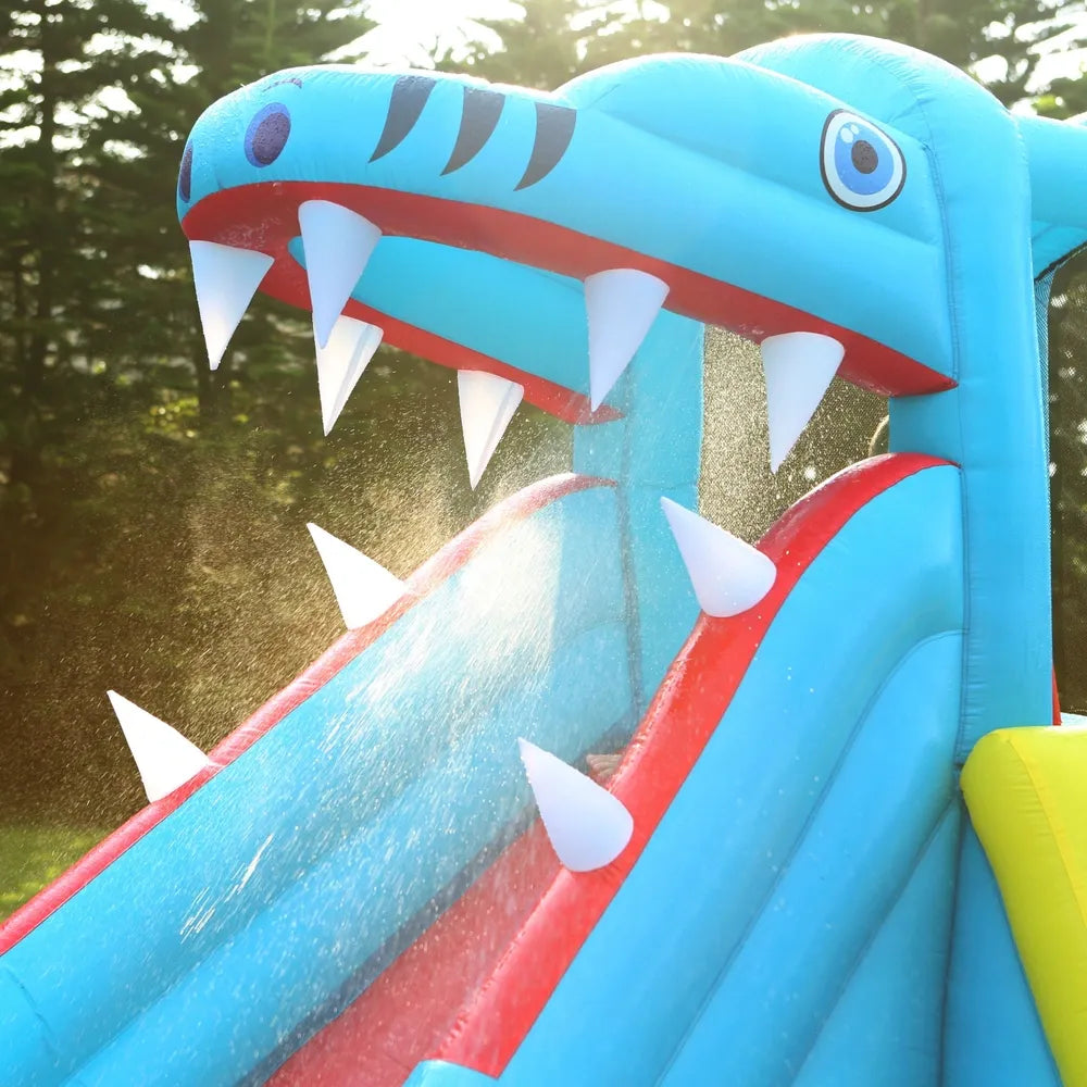 Happy Dinosaur Water Park Bouncy Castle with Slide