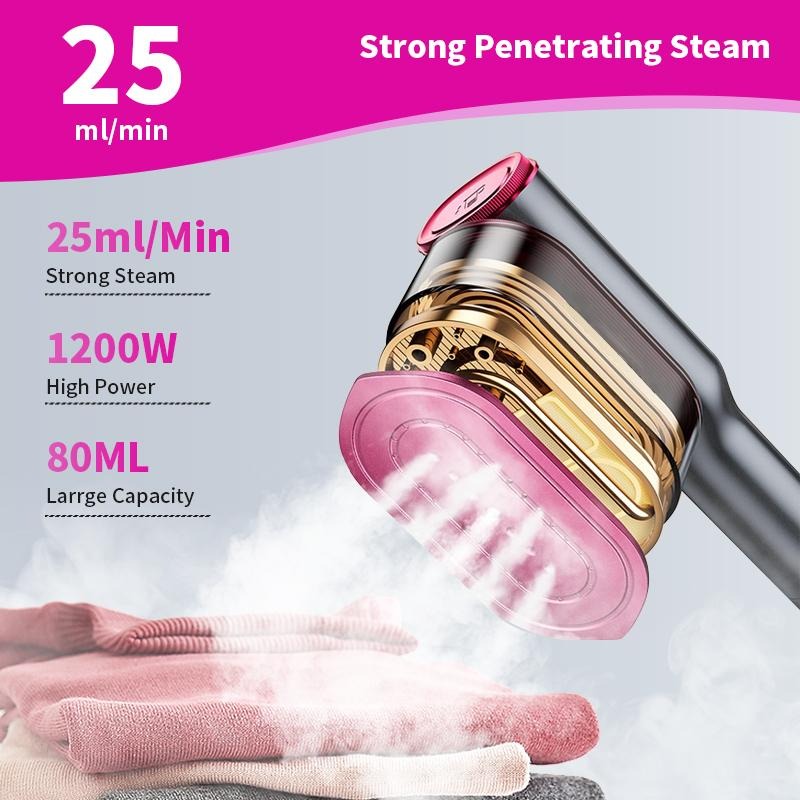 Dr.Flash Garment Steamer for Clothes, Portable Travel Clothing Steamer Iron, 7 Mode with LED Display, 5s Fast Heating, 90° Swivel Handle