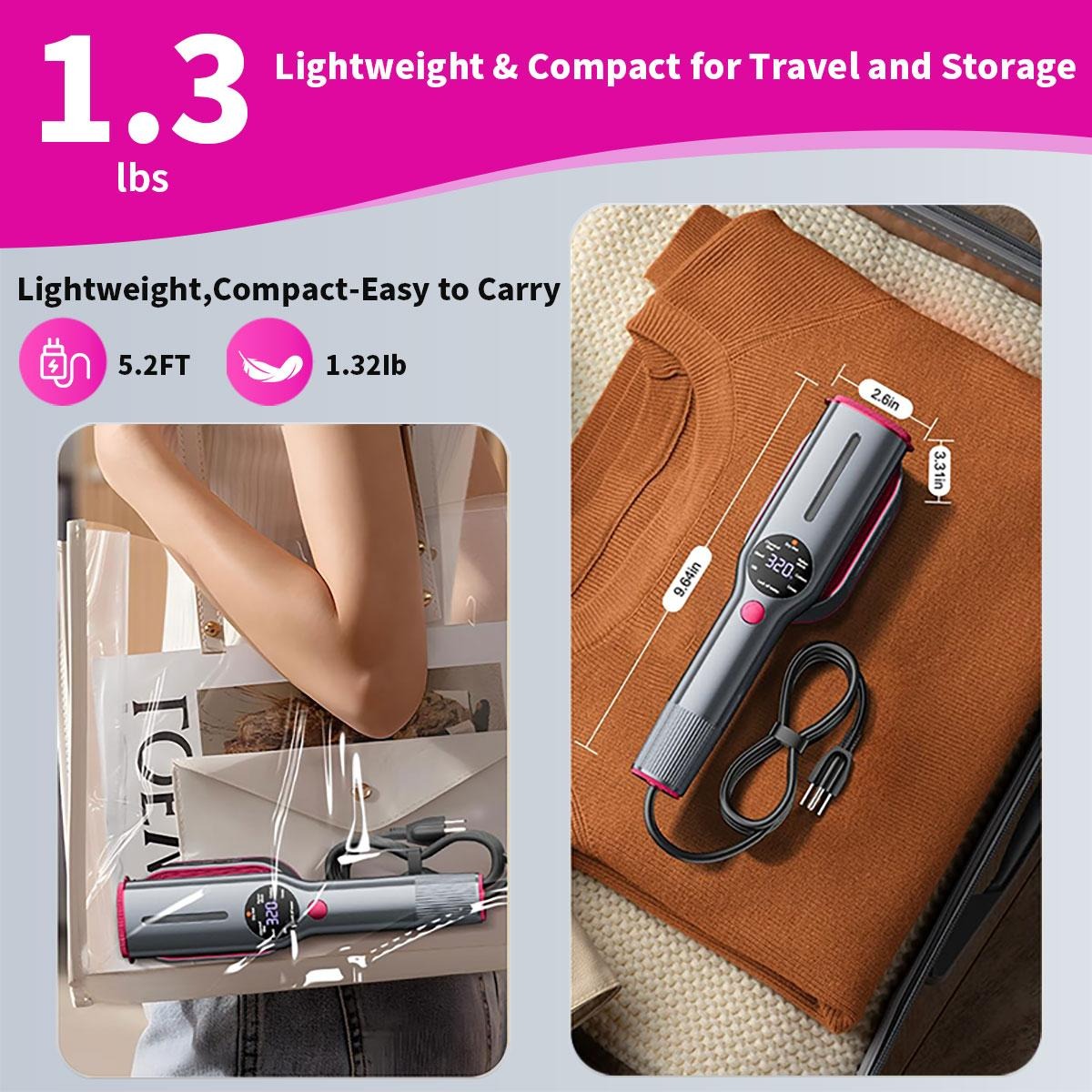 Dr.Flash Garment Steamer for Clothes, Portable Travel Clothing Steamer Iron, 7 Mode with LED Display, 5s Fast Heating, 90° Swivel Handle