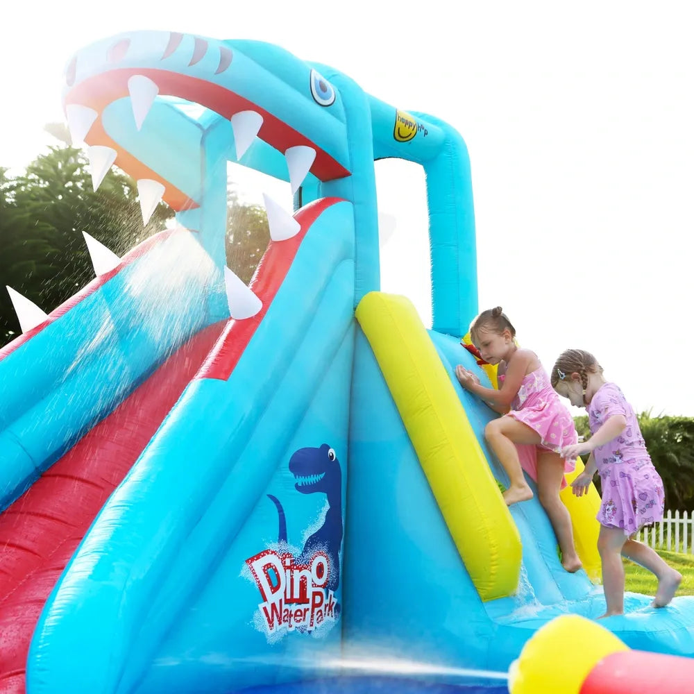 Happy Dinosaur Water Park Bouncy Castle with Slide