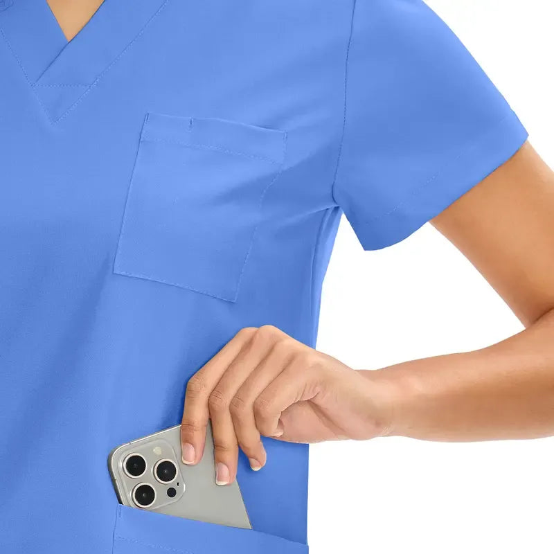 Scrubs for Women DawnDusk Set Medical Uniform - V-Neck Top & Straight Leg Pants with 9 Pockets,Easy Care,cozyfit