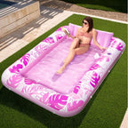 Sloosh-L/XL Inflatable Tanning Pool Lounge Float With Cup Holder, 70“X46”/85″ x 57″ Extra Large Pool Floats Adult with Pillow, 4 in 1 Suntan Tub Raft Floatie