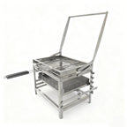 Portable 360° Rotating Charcoal Grill with Flipping Basket - Stainless Steel 🍖🔥