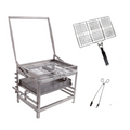 Portable 360° Rotating Charcoal Grill with Flipping Basket - Stainless Steel 🍖🔥