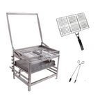 Portable 360° Rotating Charcoal Grill with Flipping Basket - Stainless Steel 🍖🔥