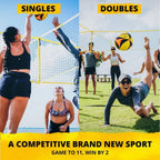 Vivere CROSSNET 4 Square Outdoor Volleyball Game Net Set with Ball