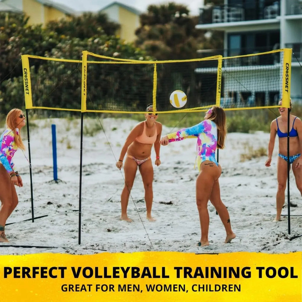Vivere CROSSNET 4 Square Outdoor Volleyball Game Net Set with Ball