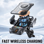 Quriov Wireless Car Charger Mount, Auto-Clamping Phone Holder with 90° Rotation, Air Vent Car Phone Mount for Navigation
