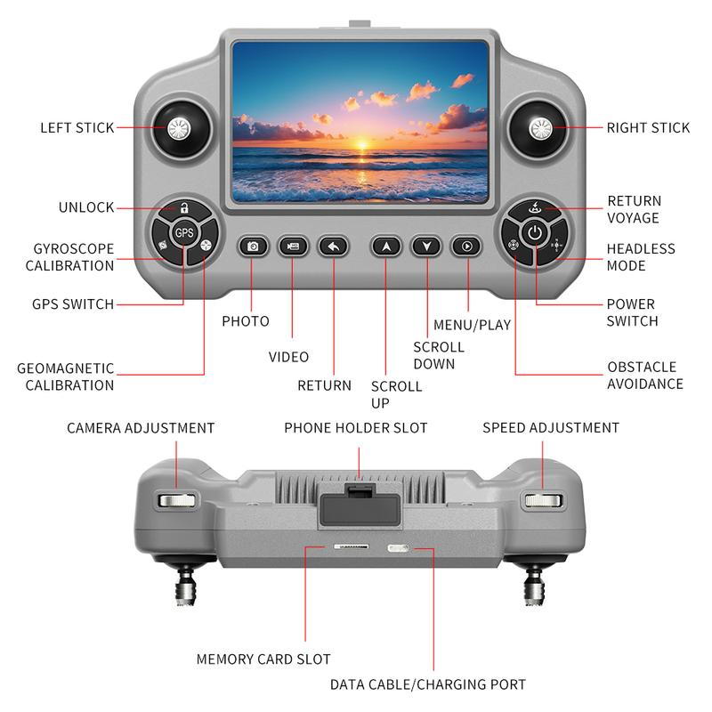 V918MAX GPS Drone  Big Screen Remote Control–  High Altitude, Smart Obstacle Avoidance, Stable Hovering, Large Display & One-Touch Return, Long Flight Range Perfect Gift for Kids and Hobbyists