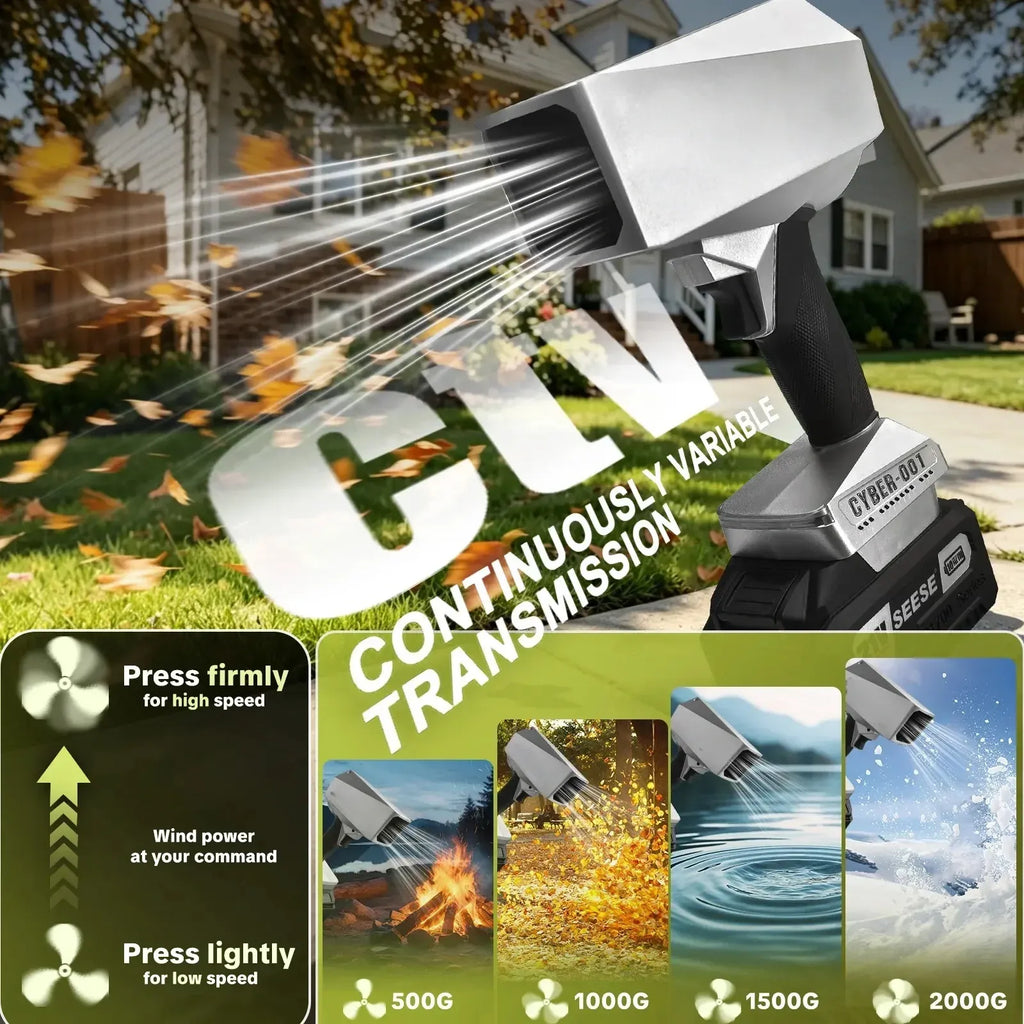 Turbo Cordless Air Duster & Leaf Blower, 120 MPH+ Strong Jet Fan with Brushless Motor, Perfect for Car Drying, Snow Removal, & Cleaning
