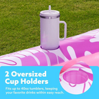Sloosh-L/XL Inflatable Tanning Pool Lounge Float With Cup Holder, 70“X46”/85″ x 57″ Extra Large Pool Floats Adult with Pillow, 4 in 1 Suntan Tub Raft Floatie